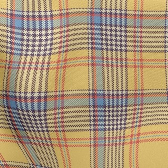 Yellow And Blue Plaid Pattern Lightweight Cotton Poplin