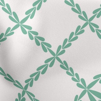 Grid Of Leaves Lightweight Cotton Poplin