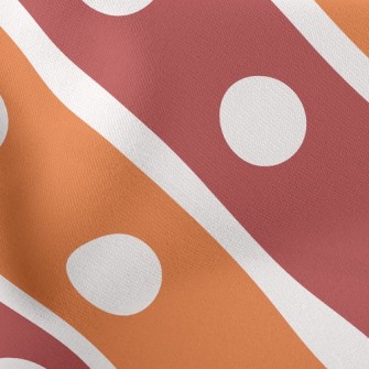 Polka Dot Diagonal Stripes Lightweight Cotton Poplin