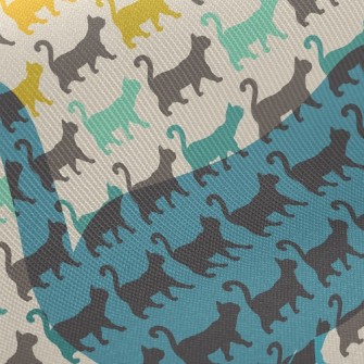 Cat Puzzle Mosaic Midweight Cotton Poplin