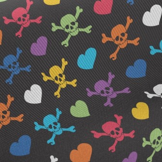 Bright Heart Skull Midweight Cotton Poplin