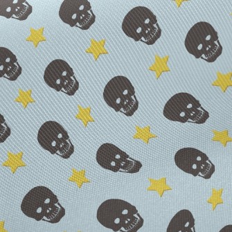 Black Skull Star Midweight Cotton Poplin