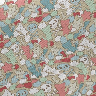 Doodle Cat Skull Midweight Cotton Poplin