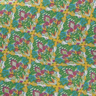 Green Flower Midweight Cotton Poplin