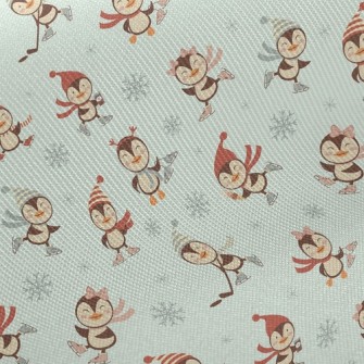 Ice Skating Penguin Midweight Cotton Poplin