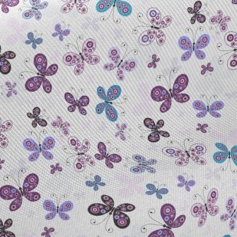 Purple Butterfly Fly Midweight Cotton Poplin