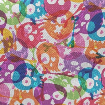 Colorful Seal Skull Midweight Cotton Poplin