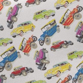Retro Car Midweight Cotton Poplin
