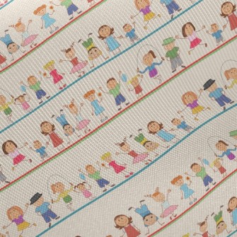 Happy Boy Girl Midweight Cotton Poplin