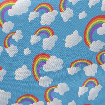 Rainbow White Cloud Midweight Cotton Poplin