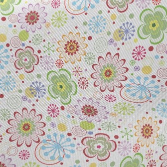 Colorful Painted Flowers Midweight Cotton Poplin