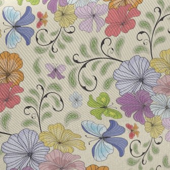 Colorful Butterfly Midweight Cotton Poplin