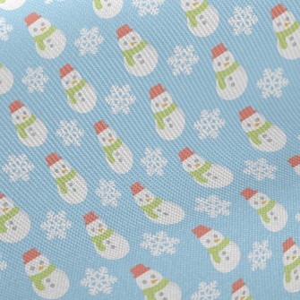 Cute Snowman Midweight Cotton Poplin