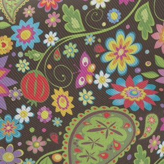 Colorful Ornate Pattern Midweight Cotton Poplin