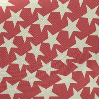 White Five-Pointed Star Midweight Cotton Poplin