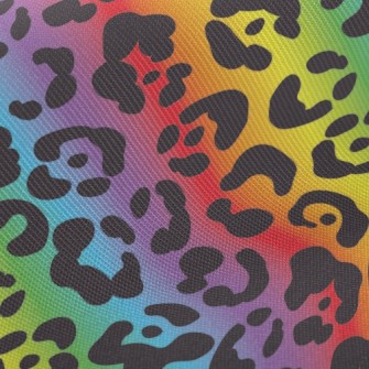 Rainbow Gradient Leopard Print Midweight Cotton Poplin