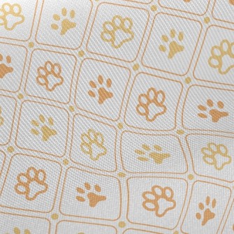 Checkered Dog Footprints Midweight Cotton Poplin