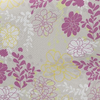 Elegant Purple Floral Midweight Cotton Poplin
