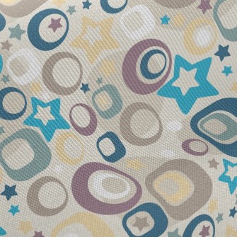 Colorful Stars And Dots Midweight Cotton Poplin