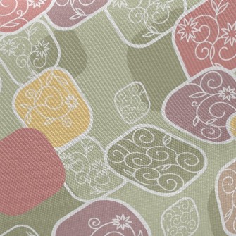 Floral Cubes Midweight Cotton Poplin