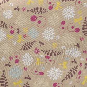 Elegant Flowers And Fruits Midweight Cotton Poplin