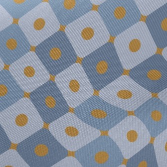 Orange Polka Dot Square Midweight Cotton Poplin