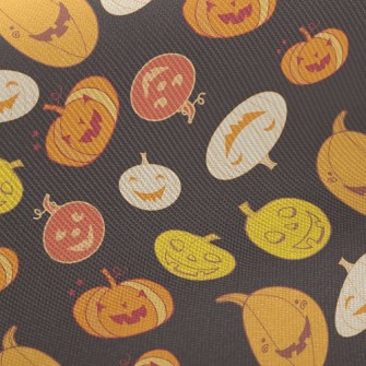 Playful Funny Pumpkin Midweight Cotton Poplin