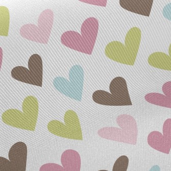 Colorful Little Hearts Midweight Cotton Poplin