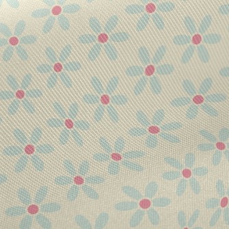 Polka Dot Blue Flower Midweight Cotton Poplin