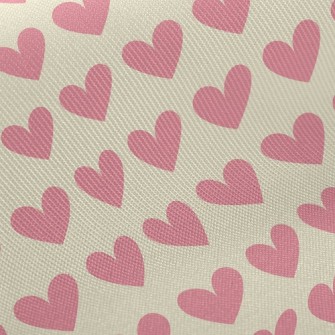 Simple Pink Heart Midweight Cotton Poplin
