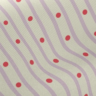 Red Dot Lines Midweight Cotton Poplin