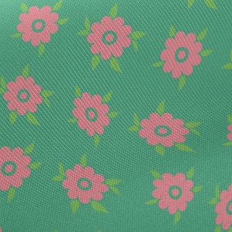 Natural Pink Small Round Flowe Midweight Cotton Poplin