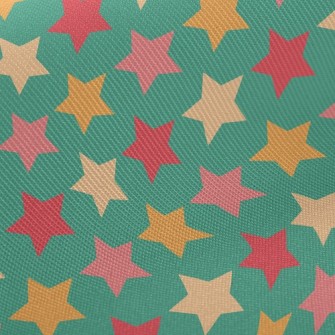 Four Color Arrangement Stars Midweight Cotton Poplin