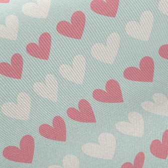 Pastel Bicolor Heart Midweight Cotton Poplin