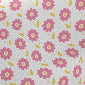 Elegant Pink Flowers Midweight Cotton Poplin