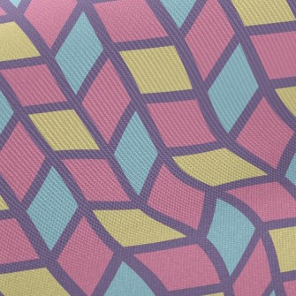 Colorful Mosaic Waves Midweight Cotton Poplin
