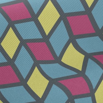 Colorful Mosaic Waves Midweight Cotton Poplin