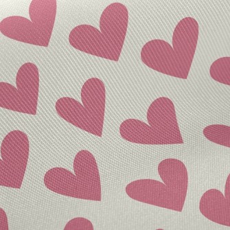 Simple Pink Heart Midweight Cotton Poplin