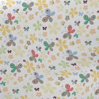 Summer Colorful Floral Butterf Midweight Cotton Poplin