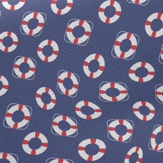 Red And White Lifebuoy Midweight Cotton Poplin