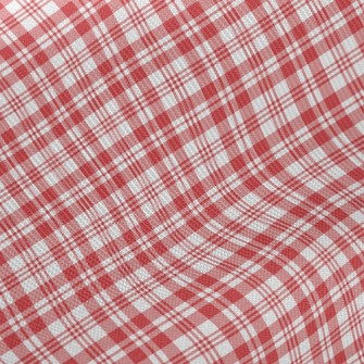 Red Striped Checkered Midweight Cotton Poplin
