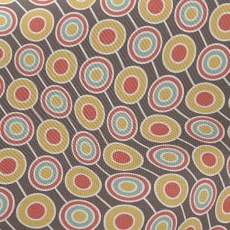 Retro Psychedelic Circle Midweight Cotton Poplin
