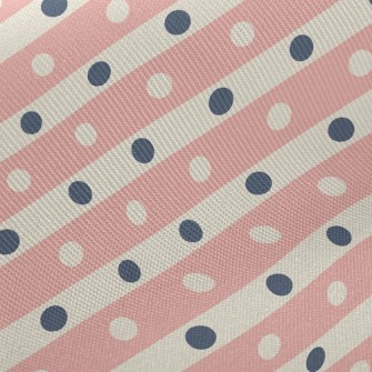 Polka Dot Horizontal Stripes Midweight Cotton Poplin