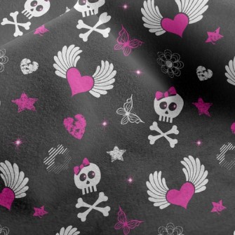 Heart Wings Skull Micro Fleece