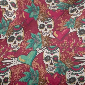 Heart Painted Skull Minky