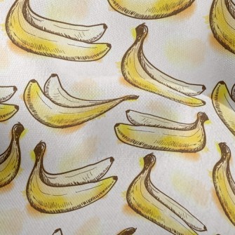 Hand Drawn Cute Banana Lightweight Performance Linen