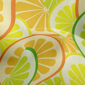 Sliced Juicy Oranges Lightweight Performance Linen