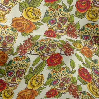 Colorful Painted Skull Lightweight Performance Linen