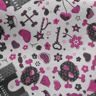 Happy Skull Jersey Backed Fleece