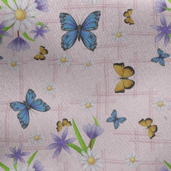 Elegant Two-Color Butterfly Jersey Backed Fleece